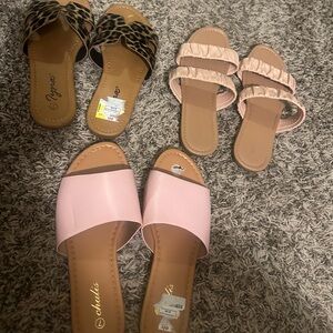 3 Pairs of sandals/slides